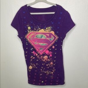 Purple Superman Graphic Tee Size Large 10/12